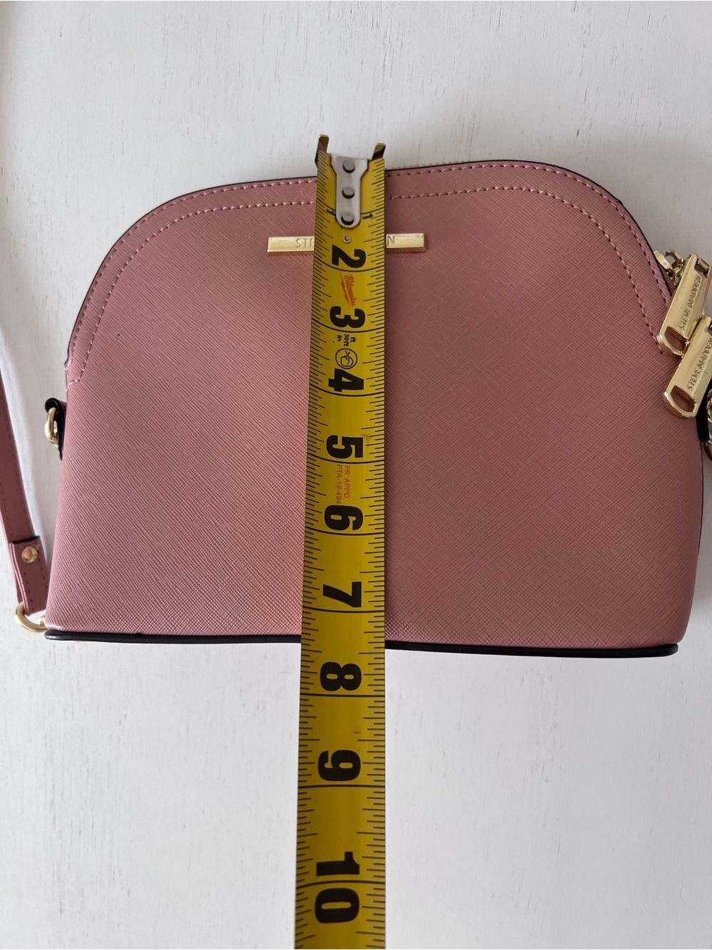 Steve Madden Bjaylin Dome Crossbody Bag - Mauve Pink Gold Hardware - Picture 8 of 10